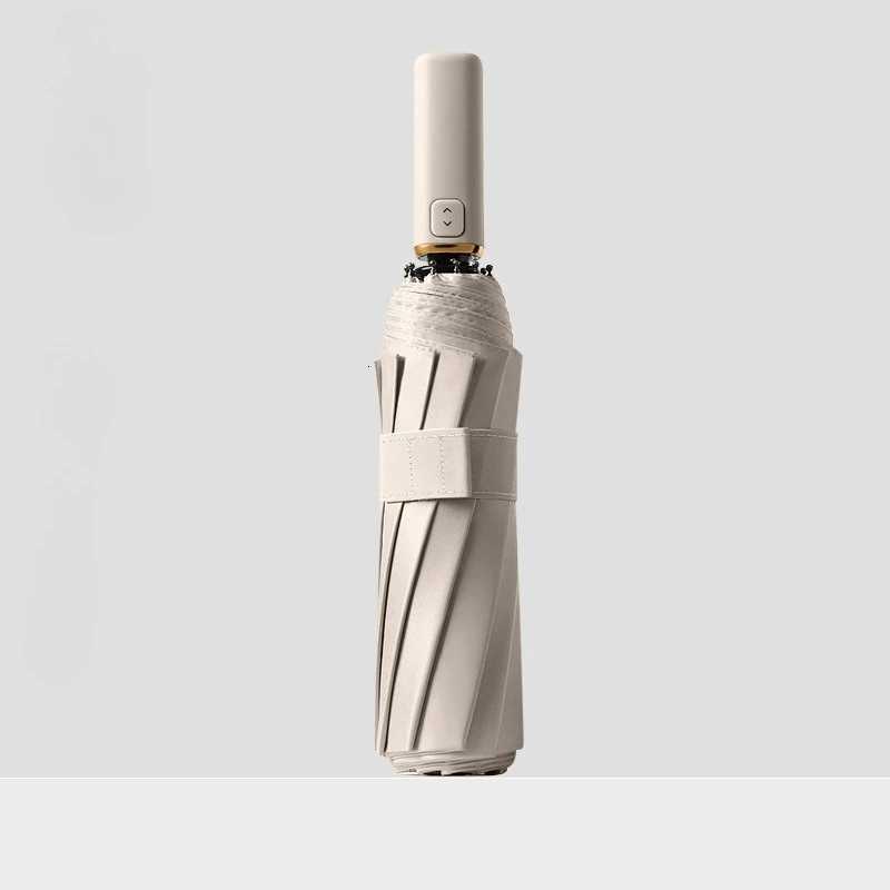 10 Bone Black Glue Fully Automatic Umbrella with Thick and Durable Keel Three Fold Umbrella UV Resistant Folding Beach Umbrella H260318 - view 4