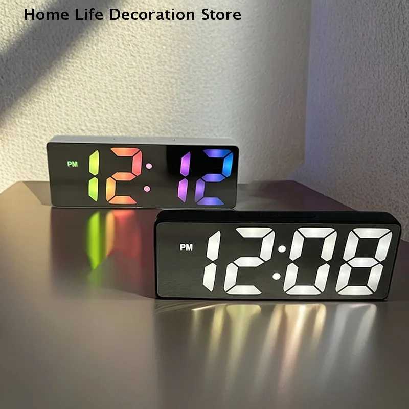 TGLED Mini Mirror Alarm Clock Electronic Digital Alarm Clock Digital Table Clock Room Desk Decorating Smart Small Tools Home D260318