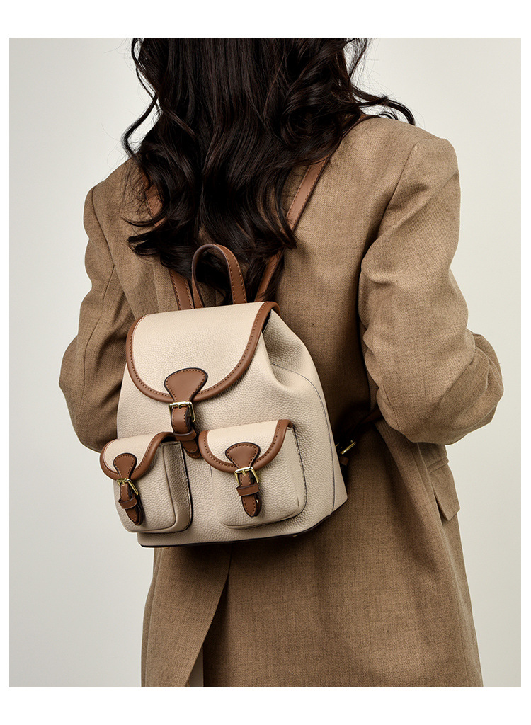 Travel backpack chain with high-end feel lightweight women's bag vintage flower light luxury backpack small backpack
