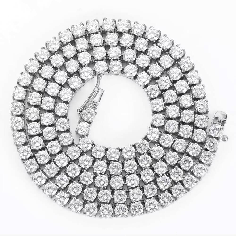 3MM 4MM 5MM Moissanite Tennis Necklace Moissanite Manufacturer Jewelry Gift Hip Hop Fashion Cuban Chain Necklace