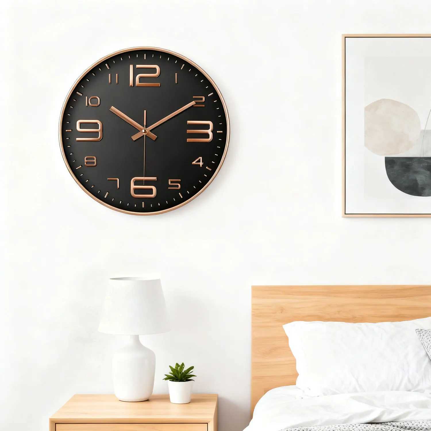 12 Inch Quartz Wall Clock Modern Large Cubic Digital Clock Silent Non Ticking Clock For Living Room Kitchen Home Decoration D260318
