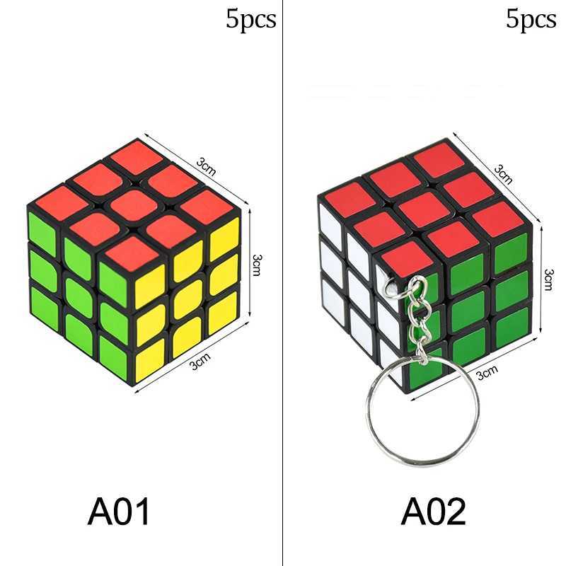 10/5Pcs Mini 3cm Magic Cube Keychain Backpack Pendant Educational Toys For Kids Birthday Party Favors Goodie Bag Pinata Fillers H260314