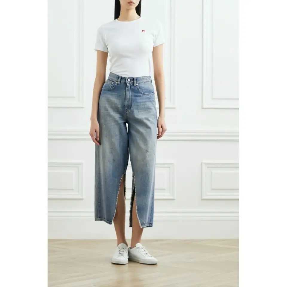 Womens T-Shirt Short Sleeve Solid Color Slim Fit Embroidery Moon Round Neck Elastic Casual Korean Fashion Classic Simple TopT260317