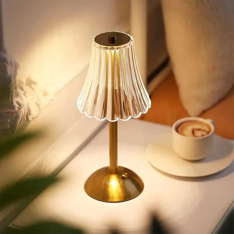 Vintage crystal LED desk lamp USB charging suitable for bedrooms and living rooms easily creating a warm atmosphere H260318