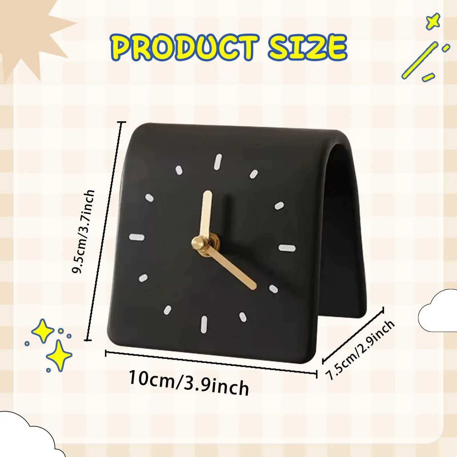 Desk Clock Modern Art Shelf Clock Decorative Silent Desktop Ornament for Desk Kids Room Office Countertop Housewarming Gift D260318