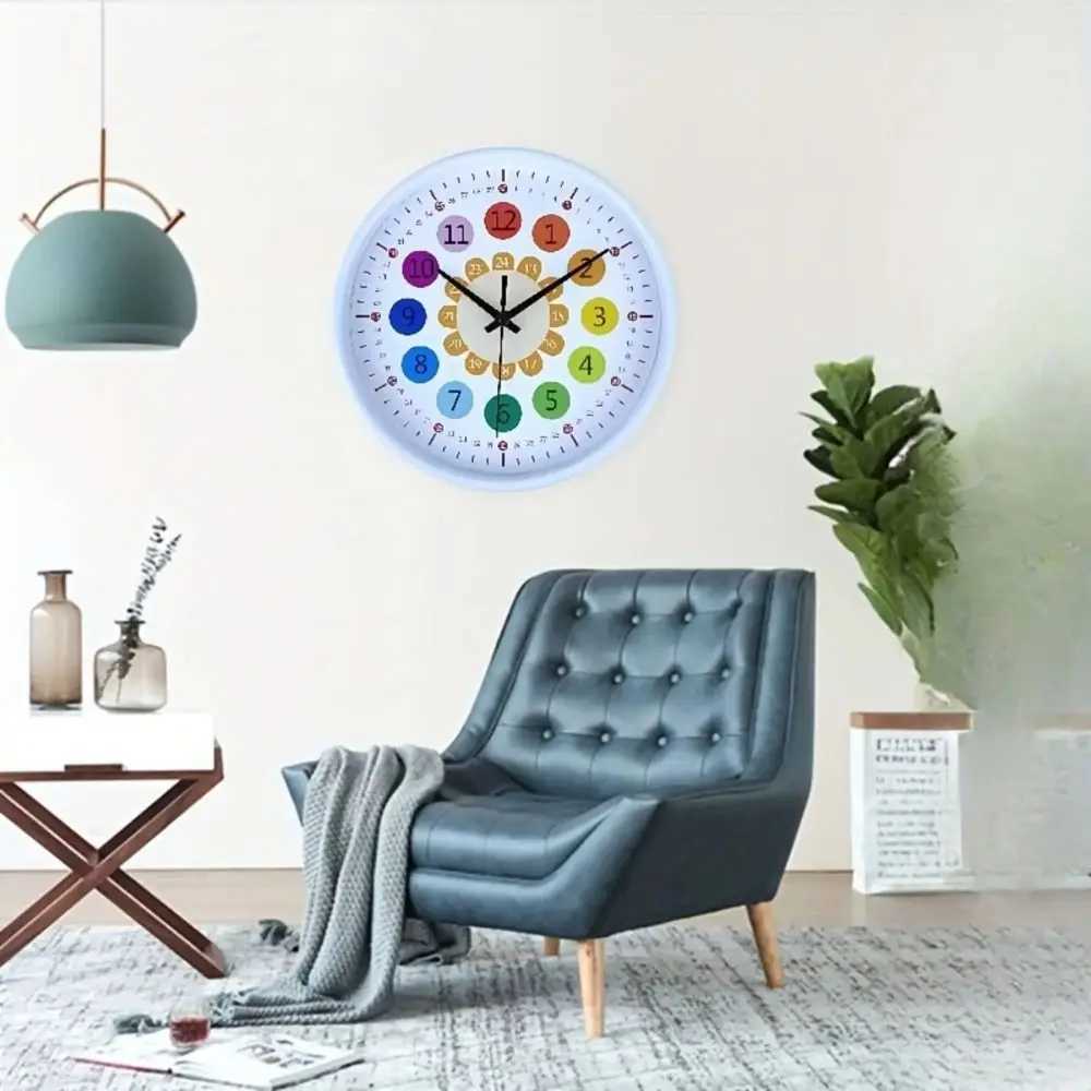 Silent Wall Clock For StudentTeaching Clock For ClassroomsNon Ticking Learning ClockWall DecorEducational Tool D260318