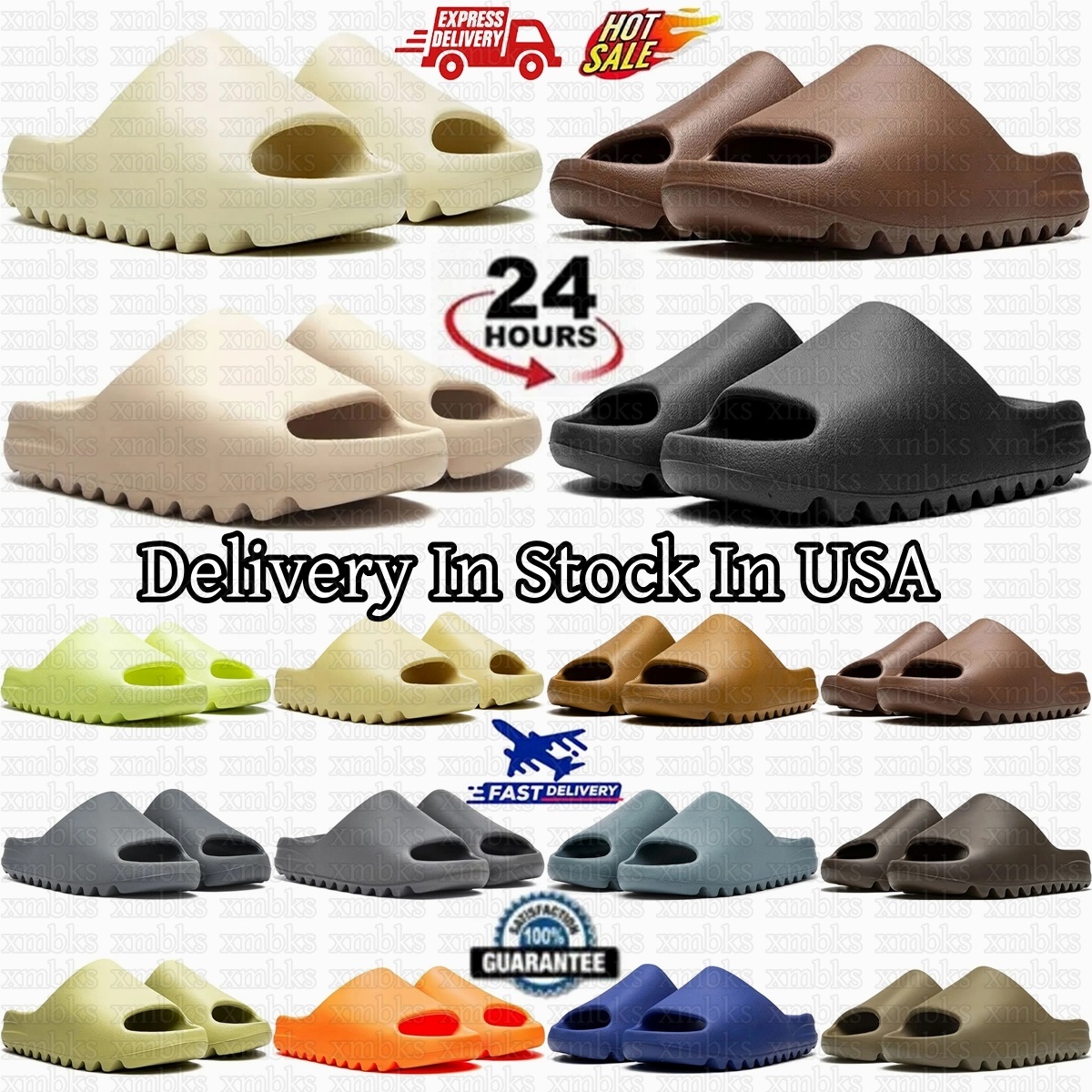 Designer Slide Slides Slippers Mens Womens Onyx Slate Slipper Grey Slate Marine Bone Azure Dark Flax Salt Pure Resin Glow Green Ochre Desert Ararat Ston Men