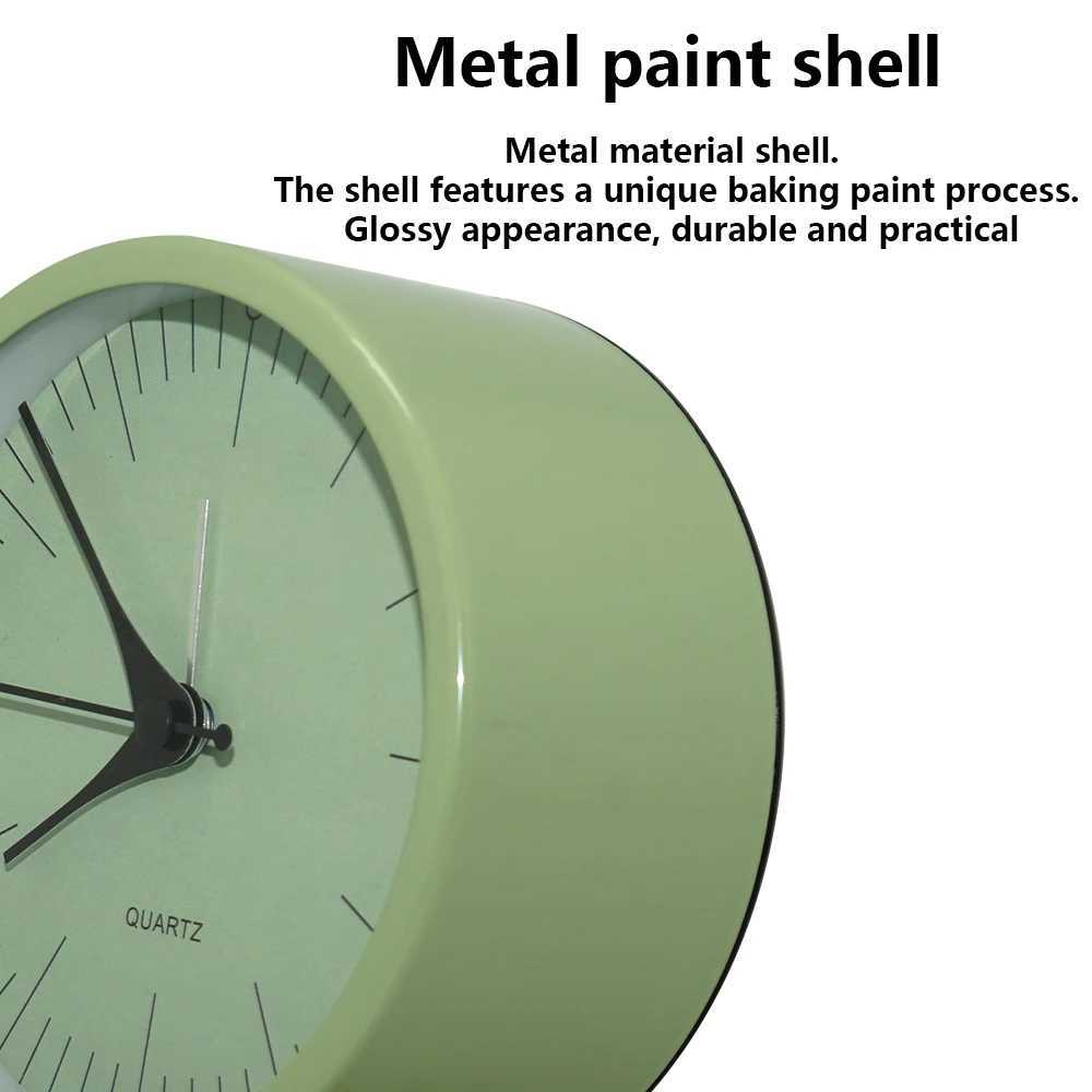 1pc 4 inch metal minimalist decoration alarm clock bedside table ornament clock Suitable for living/bedroom decoration D260318