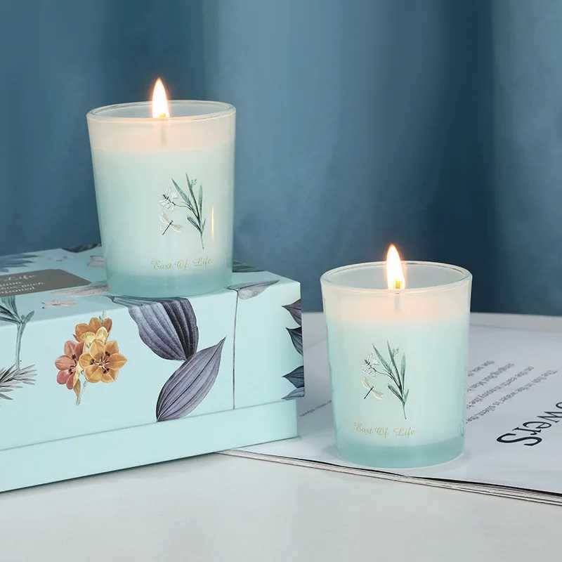 Blue Tengzhi Non-flame Scented Candle Gift Box Set Festival Birthday Gift Souvenir Bamboo Coffee Sage Fresh Elegant Scented D260318