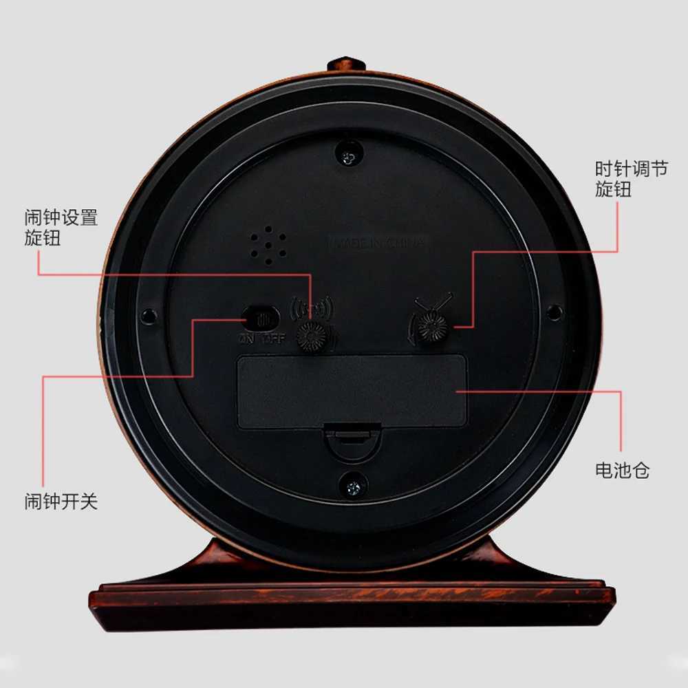 Vintage Metal Desk Clock Classic Elegant Floral Design Quartz Movement Stylish Desktop Clock For Bedroom Living Room Office D260318