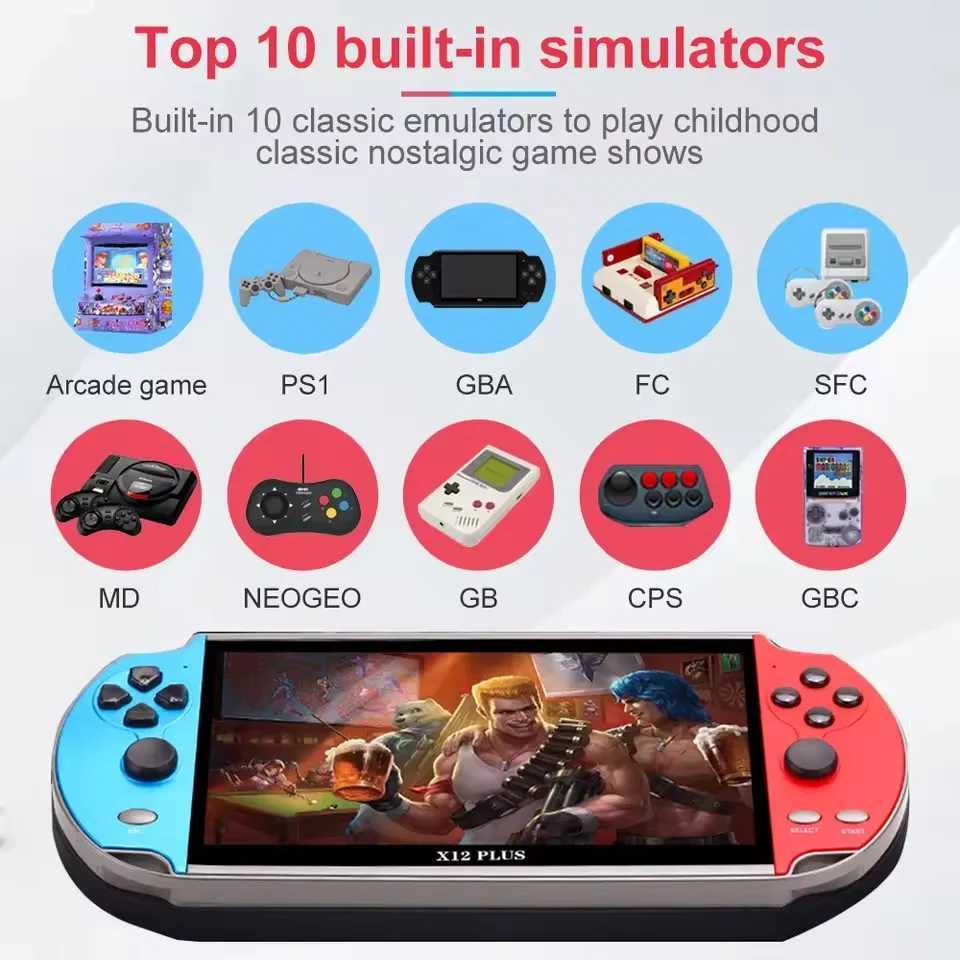 X7 X12 Plus Retro Handheld Video Game Console Linux System 43 51 71 Inch IPS Screen Portable Pocket Video Player SwitchT260316 - view 4