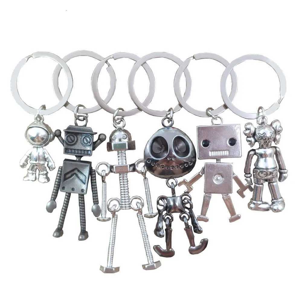Hiphop Vivid Handmade Robot Ethnic Cool Punk Retro Doll Keychain Key Ring Female Birthday Boy Men Gift DL001-024 H260318