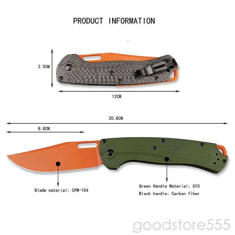 BM 15535 Knife Carbon Fiber Handle Hunting Folding Knife fixed blade knife BENCH CPM154 Blade EDC Self Defense Pocket Multiool Knives pocket knife Git