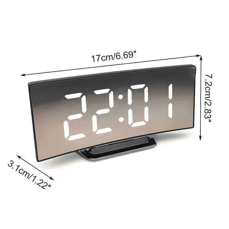 LED Digital Alarm Clock Large Screen Electronic Clock for Bedroom Office Kitchen Living Room Easy to Read Battery Mains Powered D260318