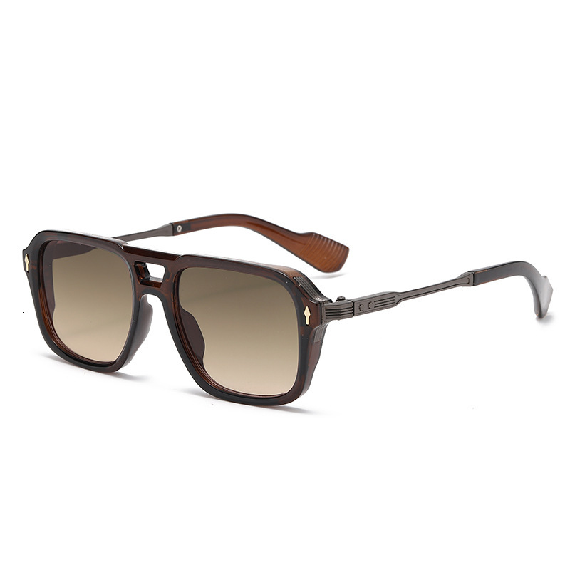 New European and American men's aviator glasses, retro double-bridge square frame sunglasses, cross-border wholesale in stock 34100 ddmythur