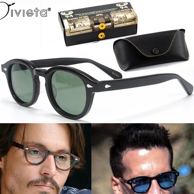 Polarized Sunglasses Men Women Johnny Depp Lemtosh Style Sun Glasses Retro Round Acetate Frame UV400 Progressive Prescription Custom IVSTA Fashion Acc