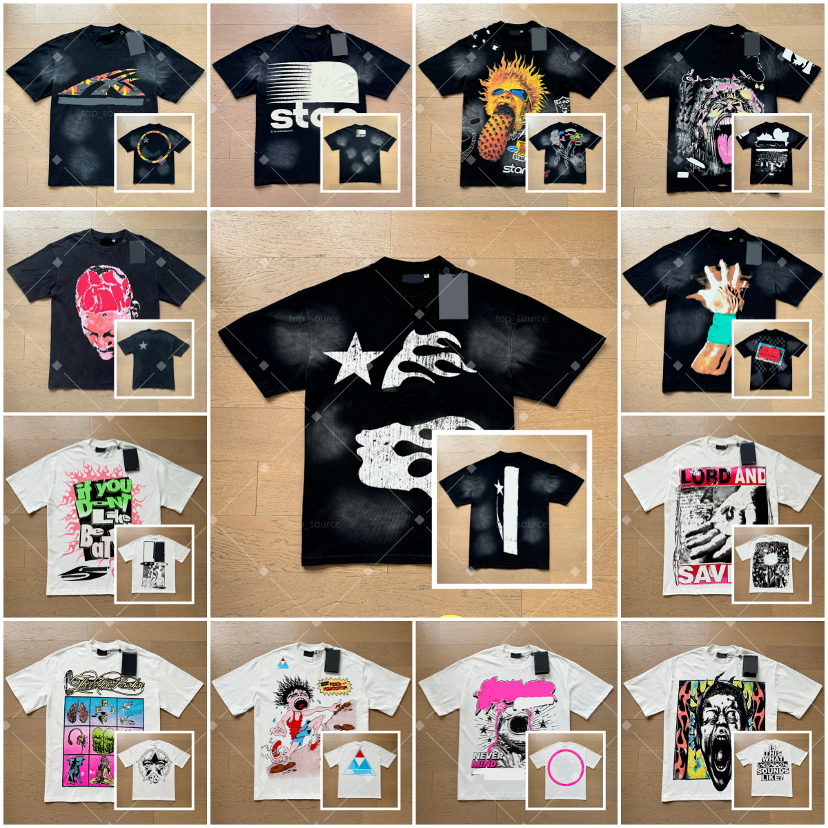 Designer Men's Hip Hop T-Shirt, Vintage Washed Cotton Short Sleeve, Street Graffiti Print Casual Tops, Fashion Streetwear Tee for Daily Sports and Life