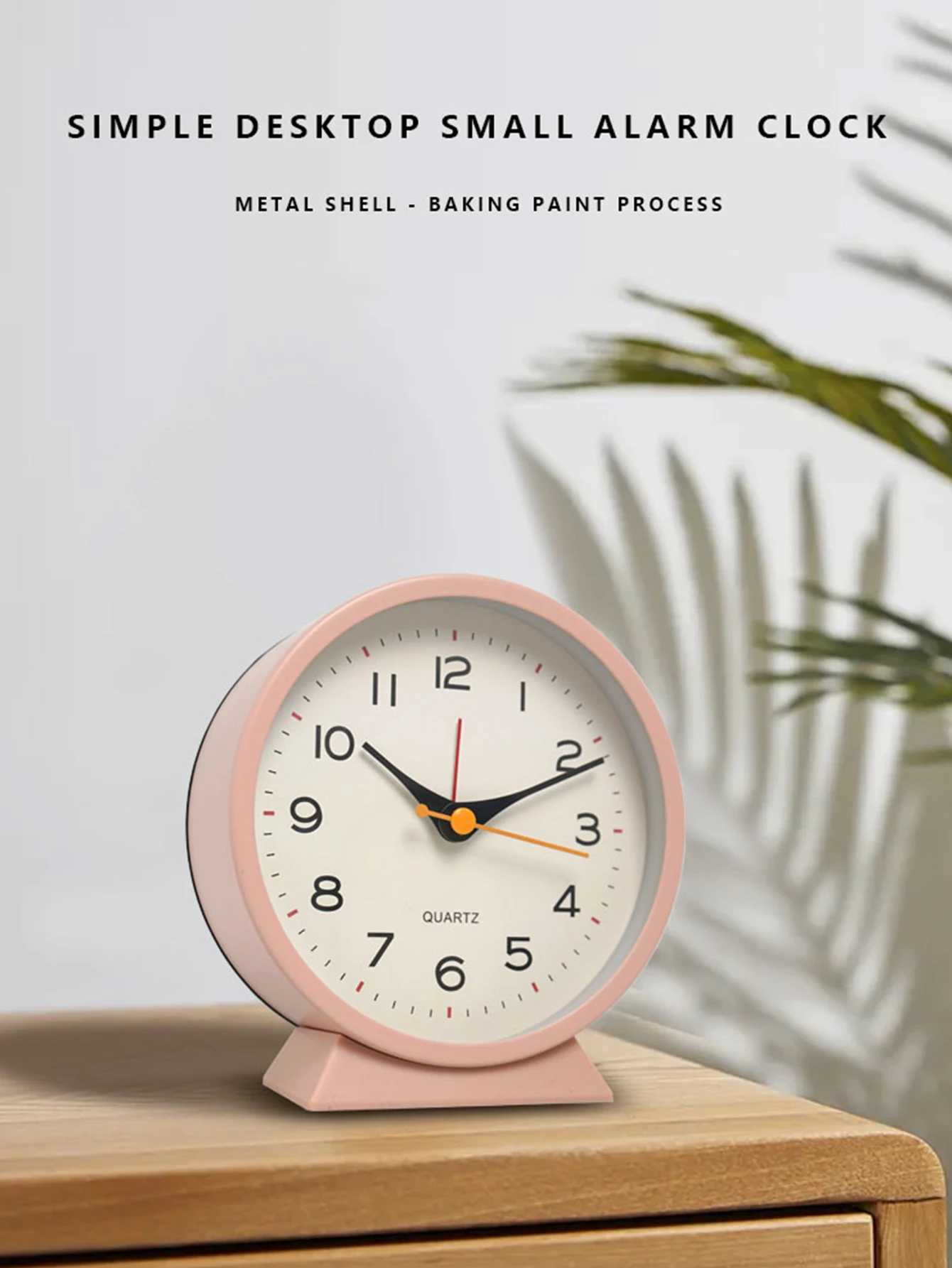 1pc simple metal small alarm clock creative bedside clock desktop mute student clock D260318