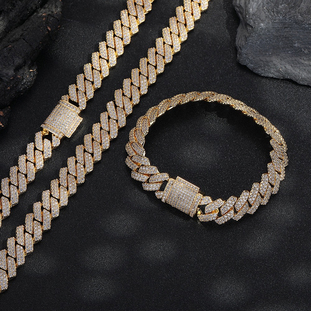 Fine Jewelry Hip Hop High Quality 925 Silver 8mm 10mm 12mm 14mm 15mm GRA VVS Moissanite Iced Out Cuban Link Chain for Men Women