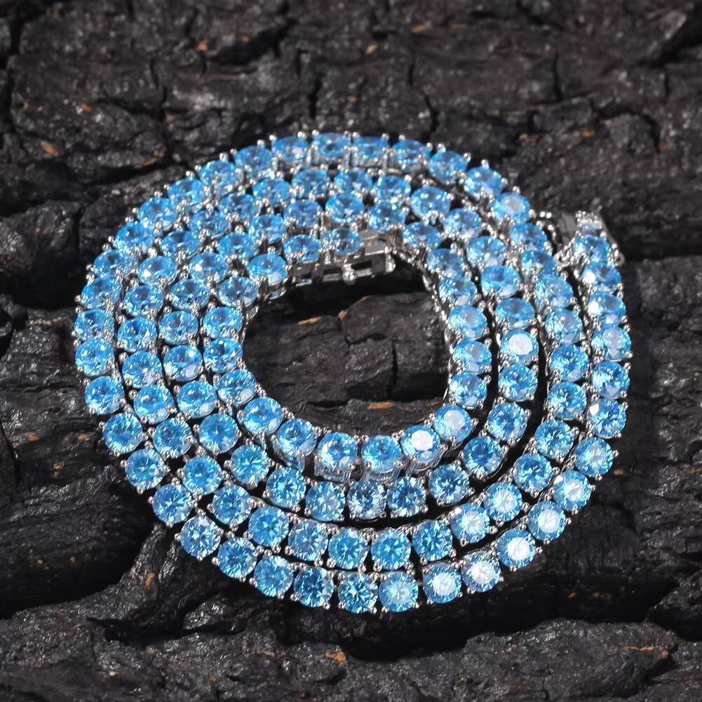 Ice Cool Moissanite Tennis Necklace With 3mm 4mm 5mm Hip Hop Fashion Cuban Chain Necklace