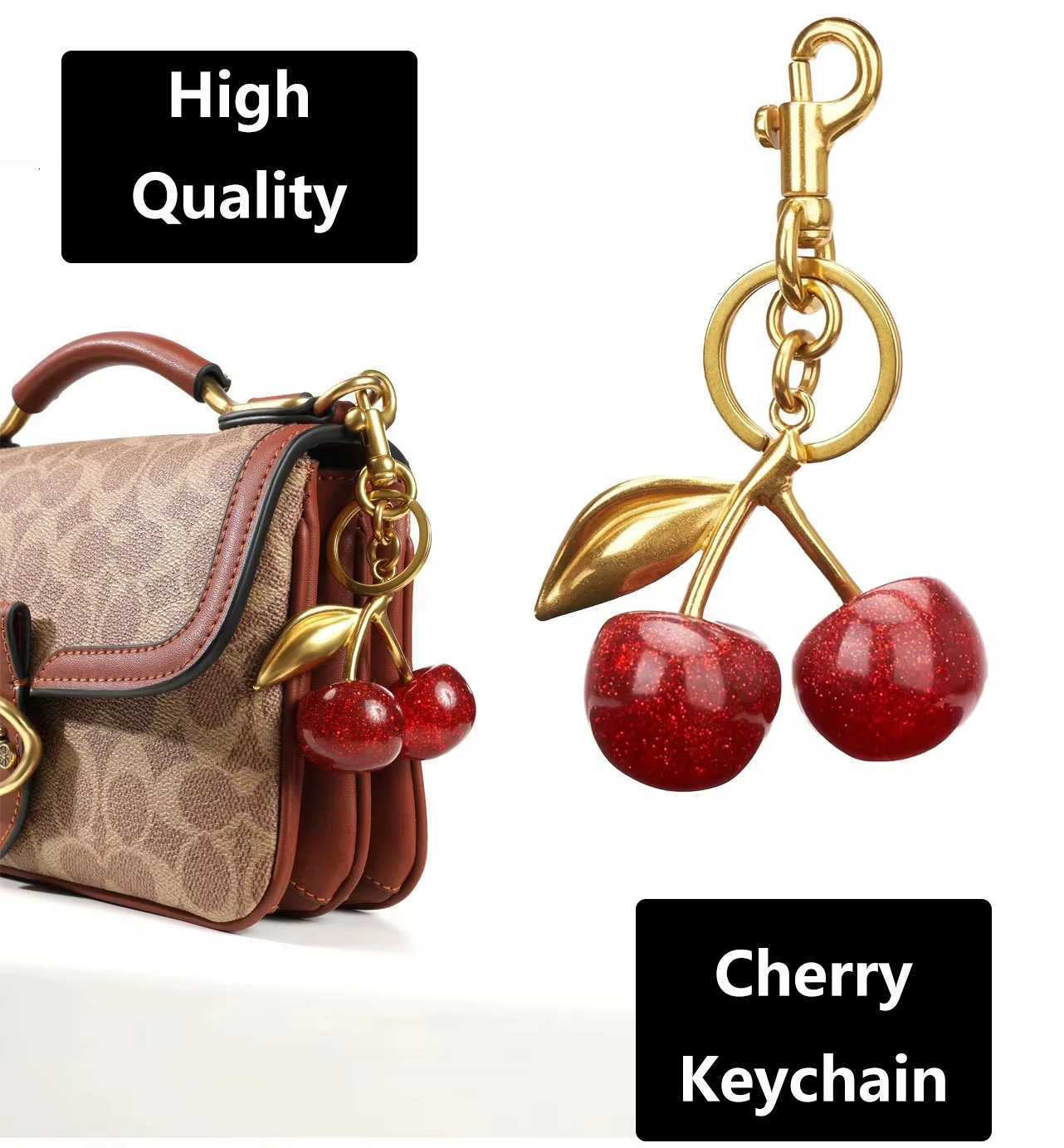 Fashion Delicious Red Cherry Keychain Summer Fruits Cherries Pendant Keyring For Women Men Jewelry Bag Key Accessories Gift H260318 - view 3