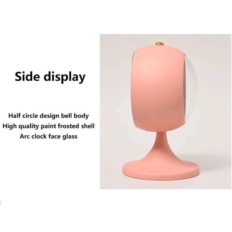 1pc Simple Decorative Metal Frosting Process Alarm Clock Desktop Bedside Clock Light Luxury Luminous Pointer Clock Without Batt D260318