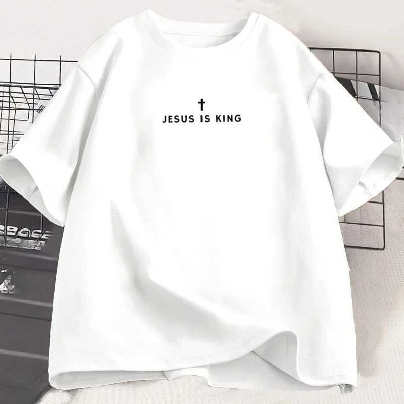 Jesus Is King Christian T Shirt Men Women Christian Merch Jesus T-Shirt Faith Short Sleeve Round Neck Graphic TeesT260317