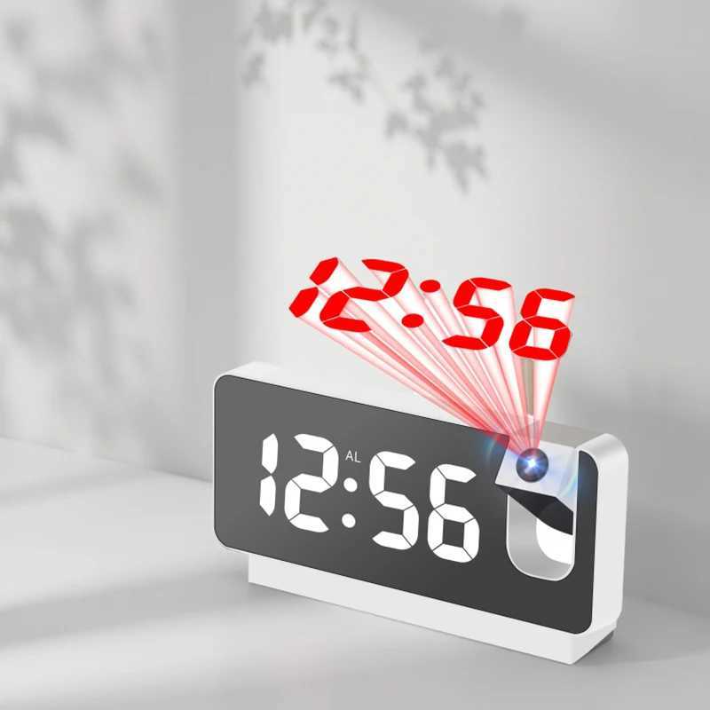 Projection Alarm Clock LED Digital Clock Temperature Display Bedside Desktop Clock for Bedroom Office Home Dcor D260318