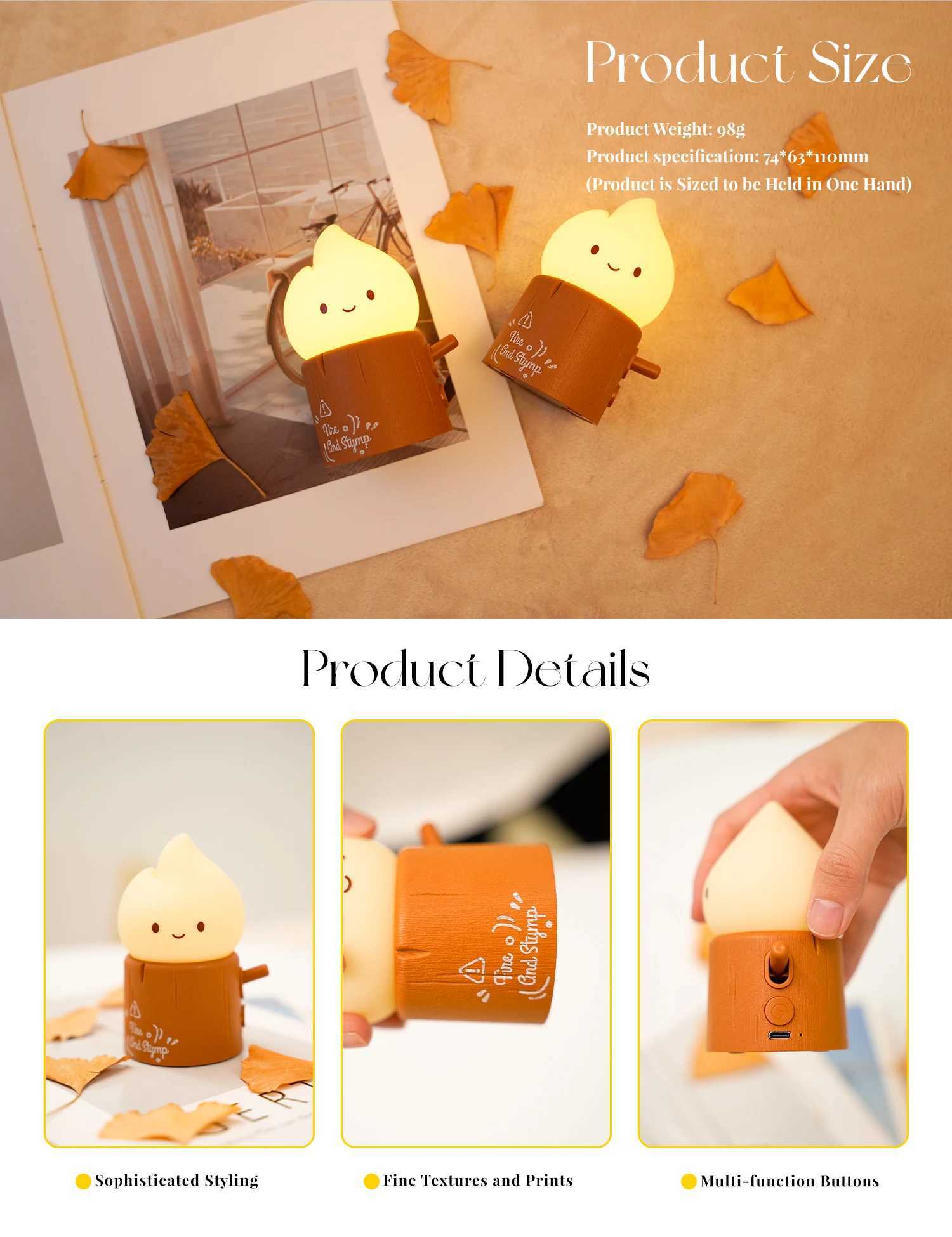 Flameless Candles Night Light Cute Sleeping Nightlights Dimmable 2 Lighting Modes Bedside Lamp For Kid Bedroom H260318