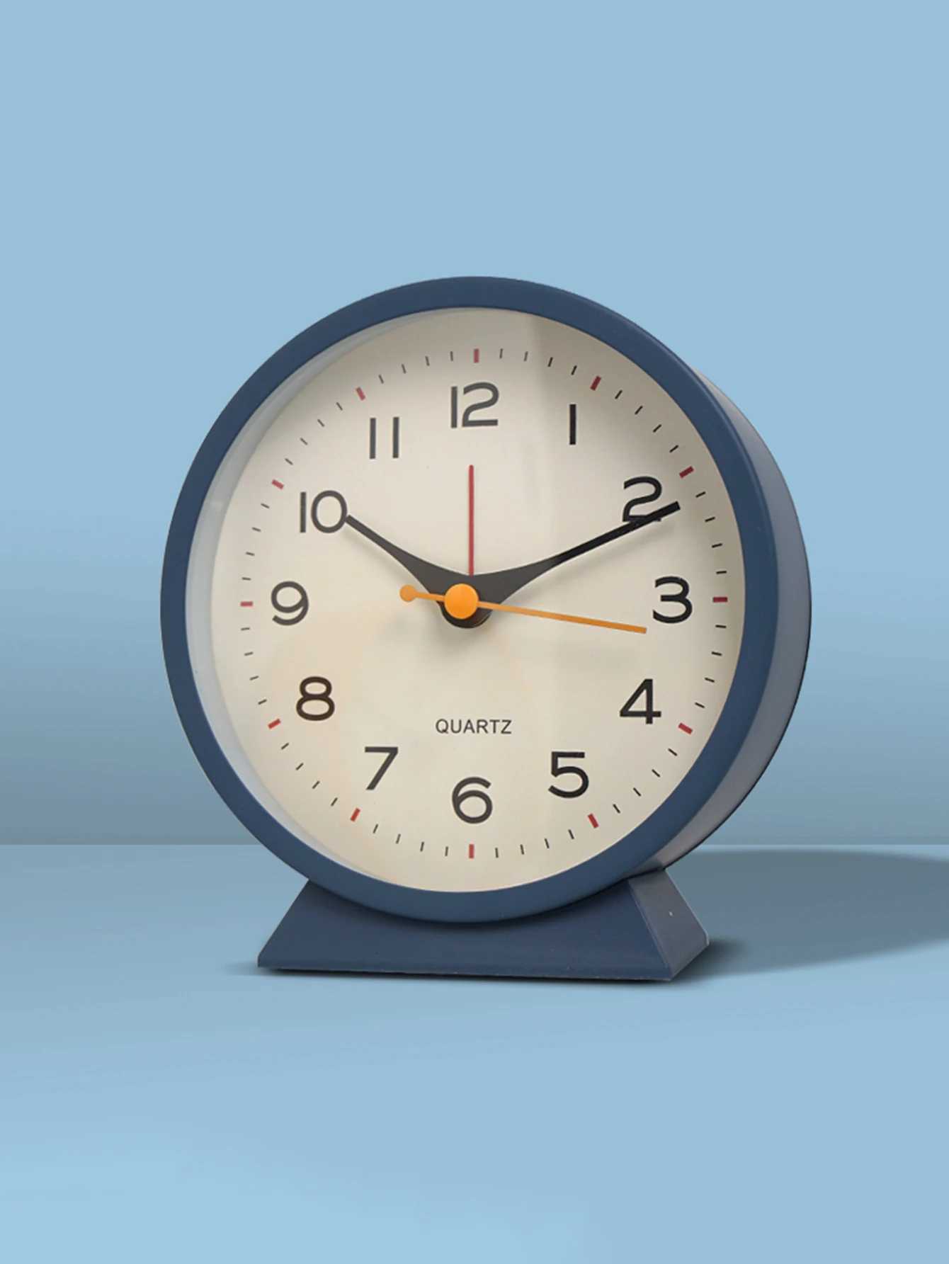 1pc simple metal small alarm clock creative bedside clock desktop mute student clock D260318