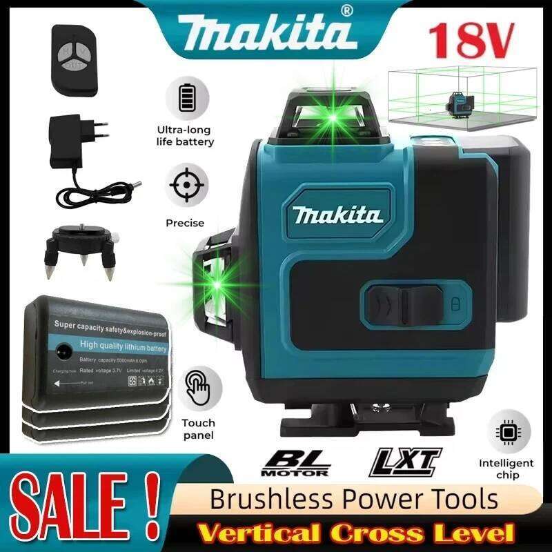 Makita 3D-4D 16-line High Precision 360 Vertical Green Laser Horizontal Wall-mounted Portable Power Tools for 18V 26H0318