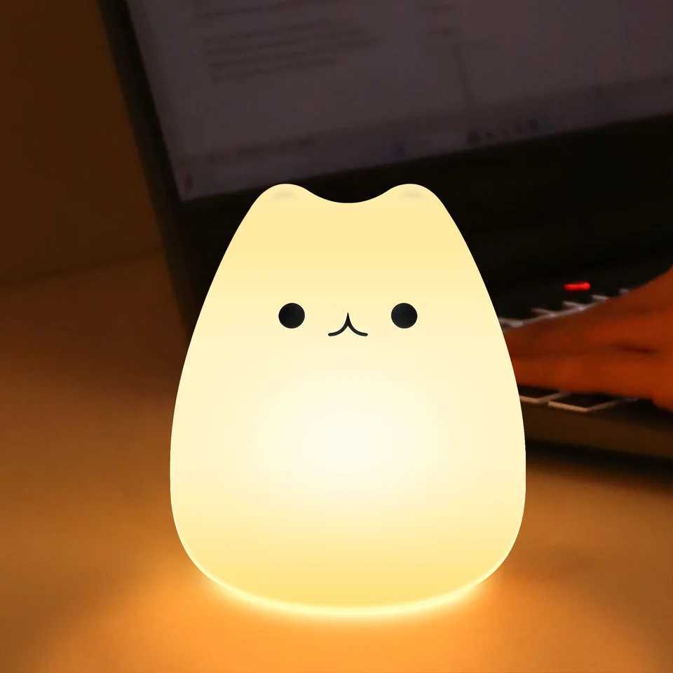 New Portable Silicone Pat Night Light with 3 Brightness Modes ABS Material Rechargeable 1200mAh Battery for Home Travel Bedroom H260318