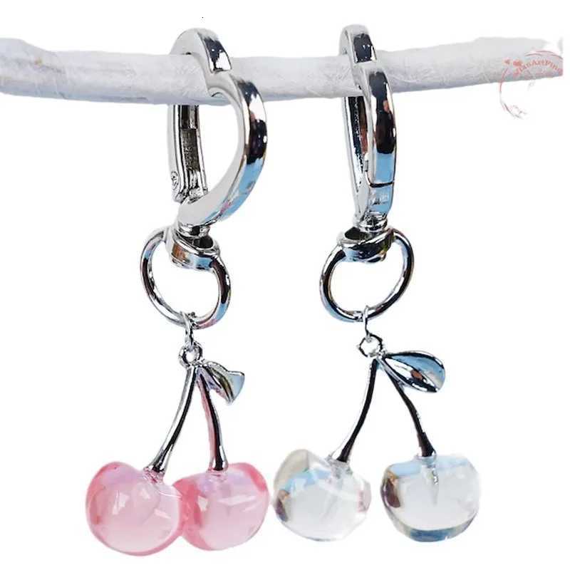 Cute Exquisite Stereo Transparent Simulated Fruit Red Little Cherry Resin Keychain for Women Bag Pendant Jewelry Accessory Gifts H260318 - view 6