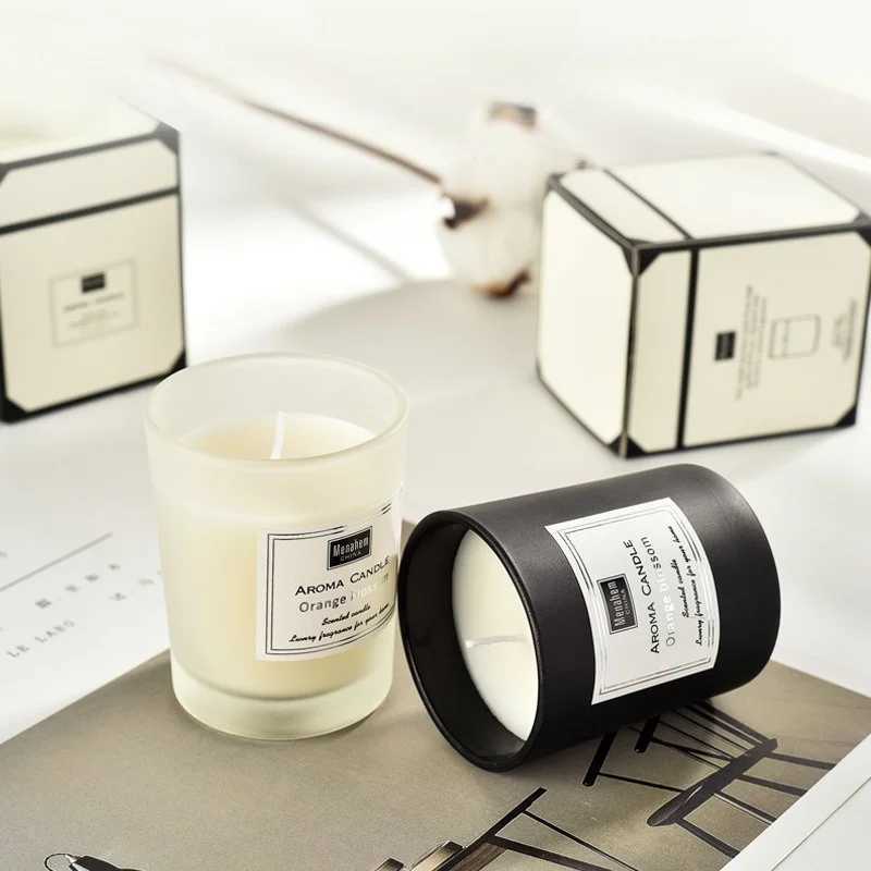 3-Color Glass Jar Scented Candle Natural Soy Wax Smokeless Aromatherapy Candle with 9 Fragrance Options for Home Gift D260318