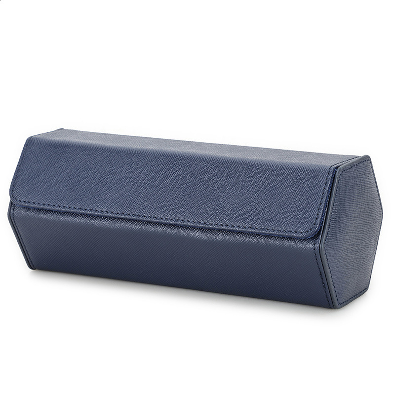 3-Slot Hexago Watch Roll Travel Case Portable Vintage Leather Watch Display Case Storage Box Watch Organizers Men Christmas Gift 240613