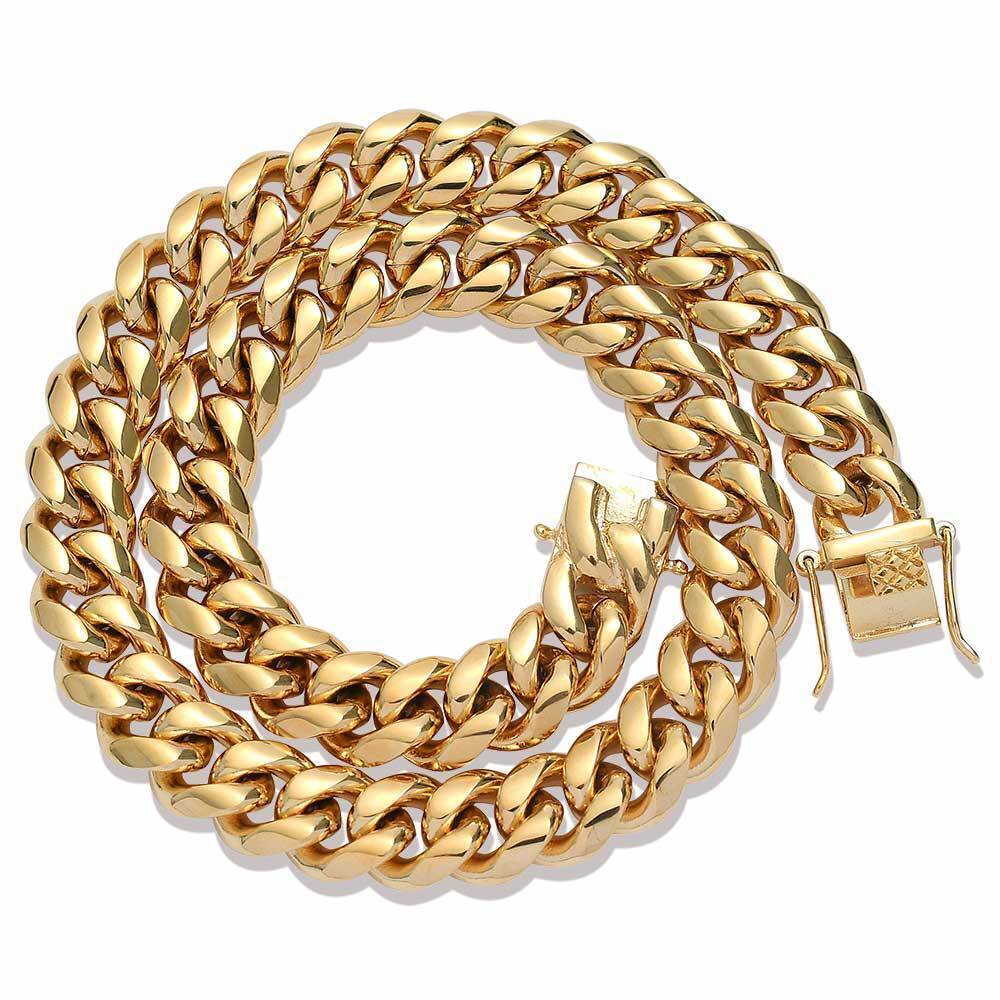 6-22mm Mens Hip Hop 316L Stainless Steel Miami Cuban Link Chain Necklace Jewelry - view 6