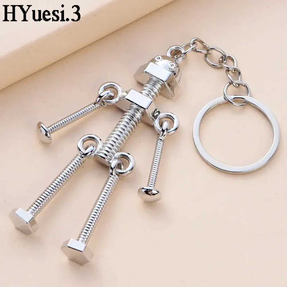 Vintage Screw Robot Keychain Creative Movable Joint Steampunk Robot Keyrings Women Men Purse Bag Backpack Ornament H260318 - view 6