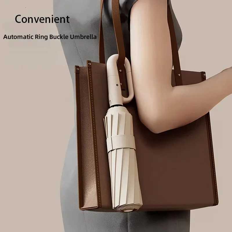 20 Bones 105cm Reinforce Ring Clasp Fully Automatic Umbrella for Men and Women Folding Windproof Strong Waterproof Sunscreen H260318 - view 6