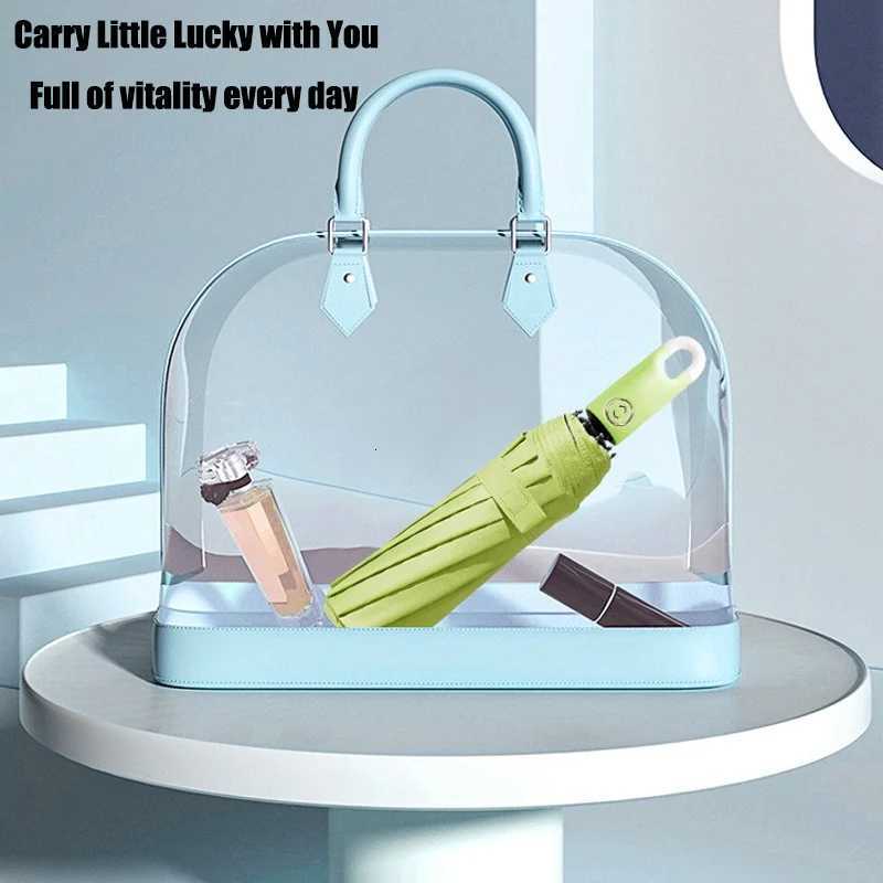 Doughnut Hook Umbrella Black Rubber Automatic Umbrella Buckle Rain Dual Purpose Sunscreen UV Protection Sunshade Umbrella H260318 - view 6