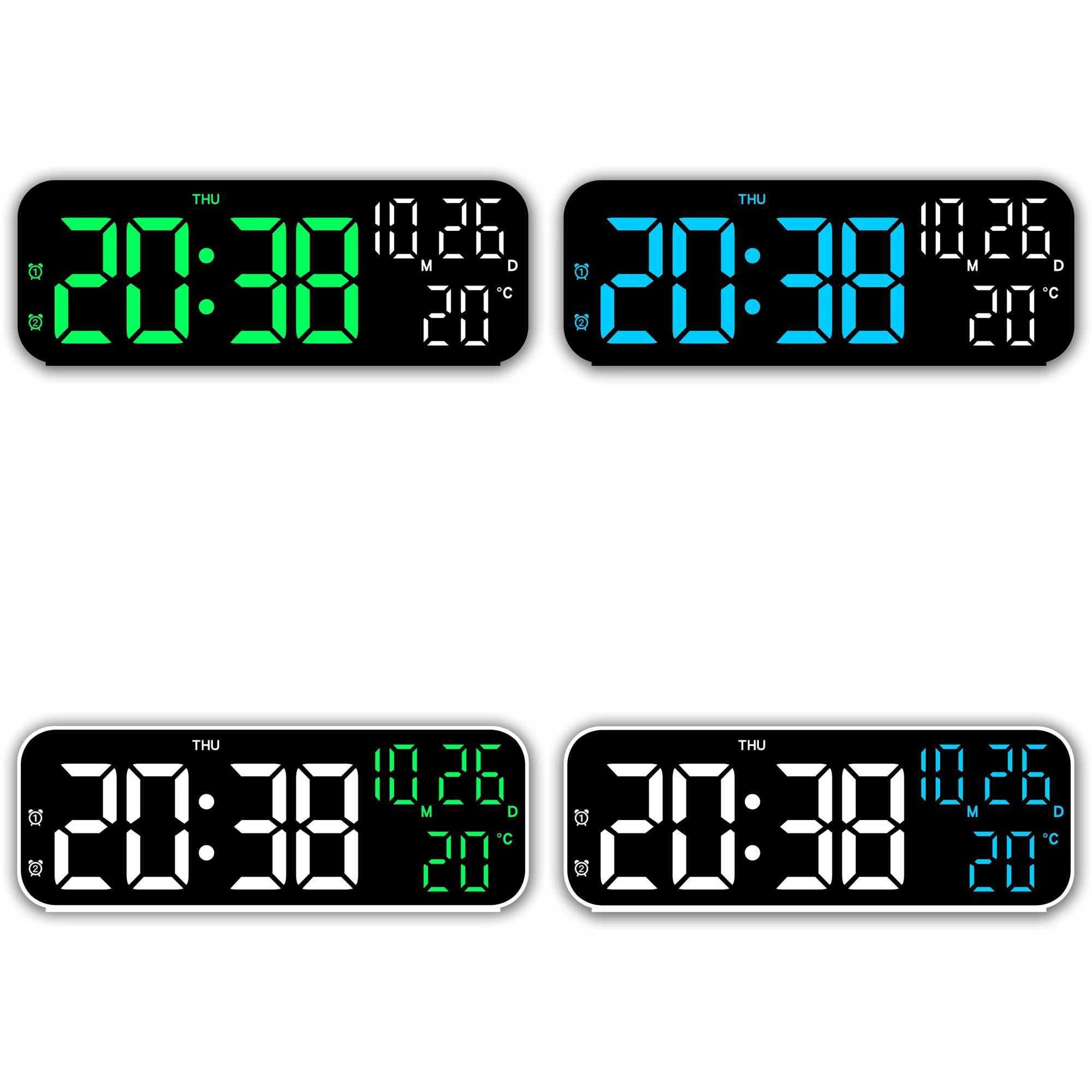 1Pc Simple and Stylish Multifunctional Led Alarm Clock with Temperature Display Suitable for Bedroom and Living Room Bedside Clock 9inch Clock D260318