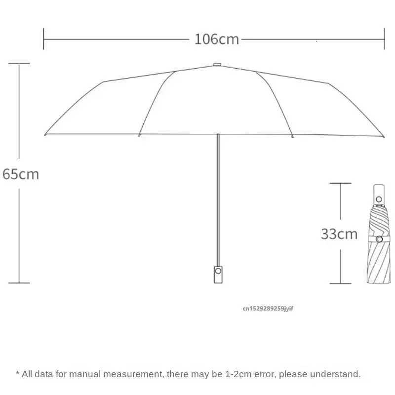 Reverse Folding Umbrellas Double Bones Black Glue Automatic Sunshade Sunscreen Rain Umbrella Strong Wind Resistance H260318 - view 3