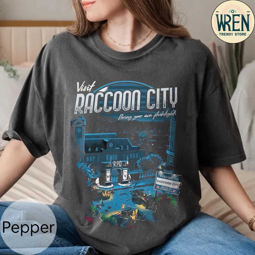 Visit Raccoon City Retro Shirt Vintage Resident Evil Sweatshirt Welcome To Raccoon City Shirt Leon Kennedy ShirtT260317
