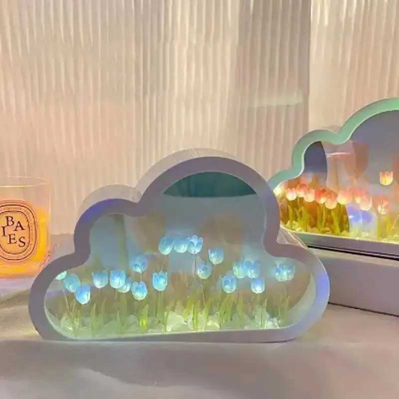 Handmade DIY Tulip Sea Luminous Ambient Light Ornament Creative Gift Valentines Day Gift Home Decoration 20 Flowers H260318