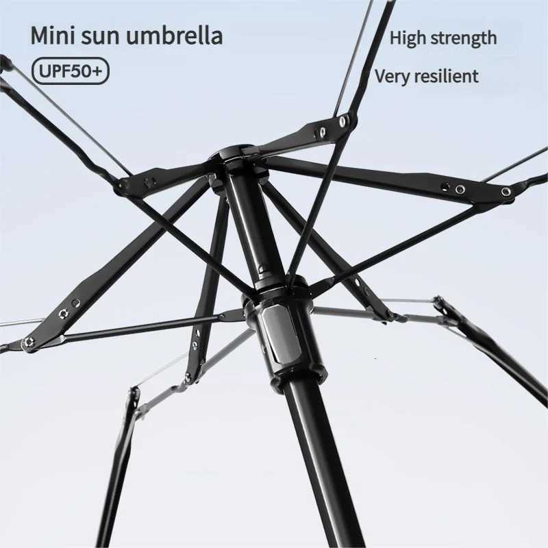 Mini Capsule Umbrella Five-Fold Six-Rib UPF50 Sunshade UV Protection Compact Foldable Rain Umbrella for All Weather H260318 - view 6