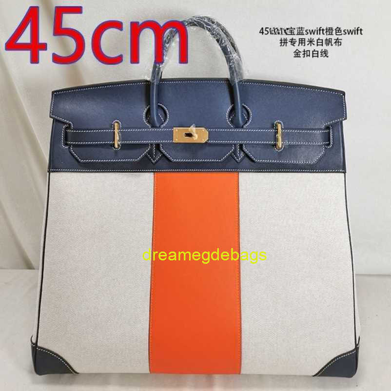 Designer Bag Hac50 Mens Handbags Unisex Travel Bags 50cm Tote Bag Handmade 50cm 45cm Platinum Bag Canvas Version Cowhide Version Unisex Large Capacity Ha Goodsfr7 35