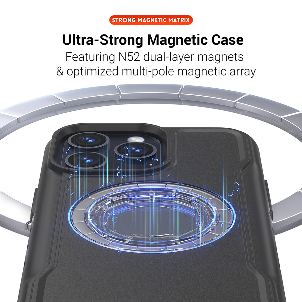 Bike Phone Case Compatible with iPhone 15Pro, Quick-Release Lock for Motorcycle Mount, Slim Shockproof Cover, Black