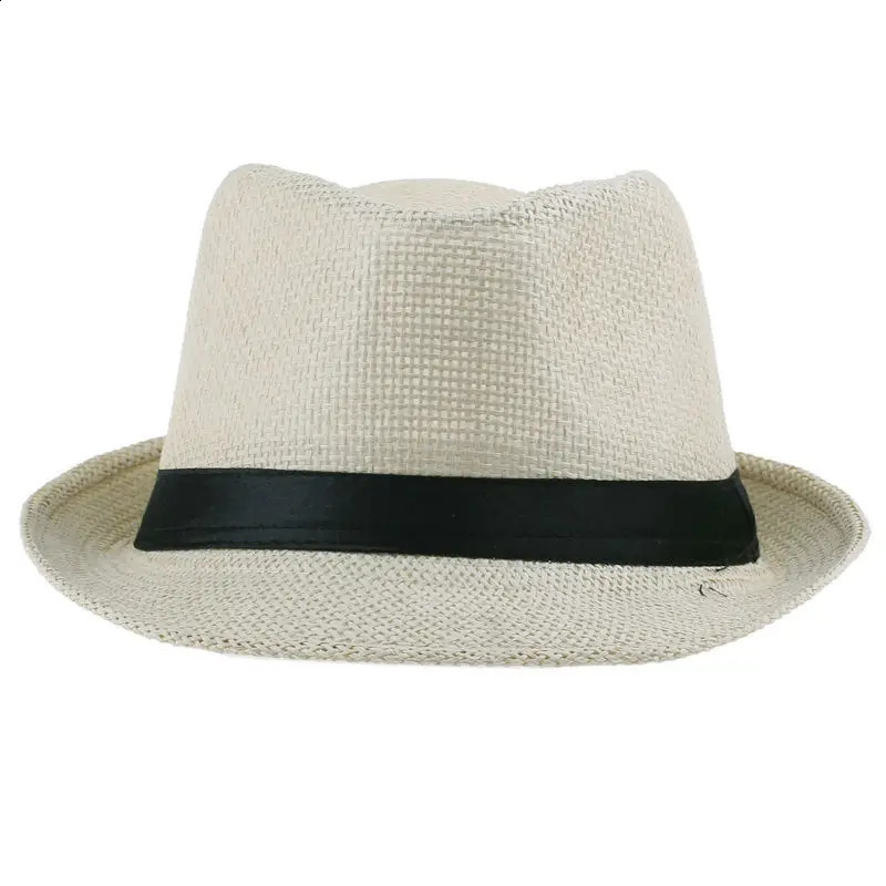 LNPBD Unisex Women Men Fashion Summer Casual Trendy Beach Sun Straw Panama Jazz Hat Cowboy Fedora hat Gangster Cap 260316