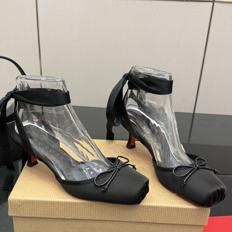 Dress Shoes cassia Lace Up pumps Top Quality Designer Women Satin Slingback pumps Luxury Hight Heel Ballet Shoes