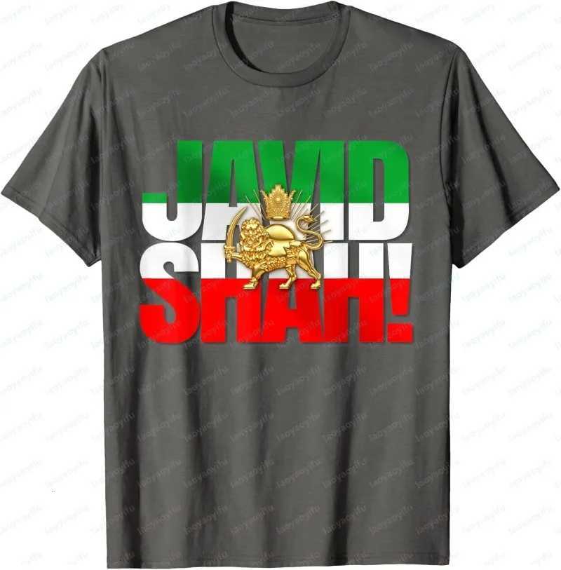 Javid Shah Iranian Flag Persian Pahlavi Lion Sun Unisex T-Shirt Iranian Historical Men Women Casual Classic Graphic Cotton TopsT260317