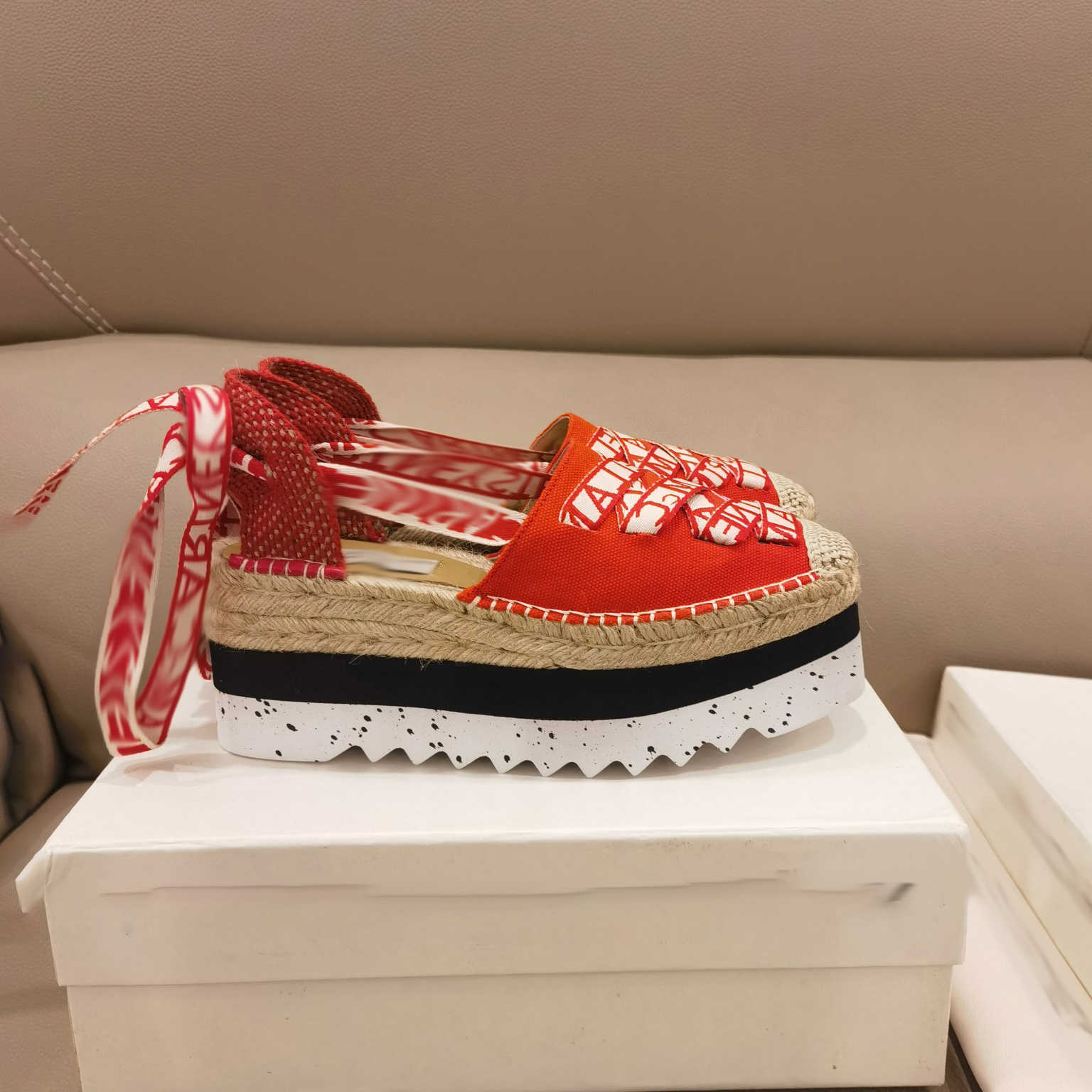 Fashion-Gaia Platform Espadrilles Sandals 8cm Increasing Fashion Wedge Denim Summer Shoes